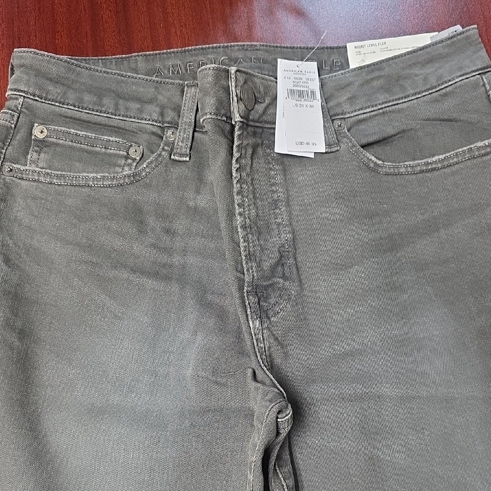 American Eagle Outfitters Men's Charcoal Slim Straight Jeans